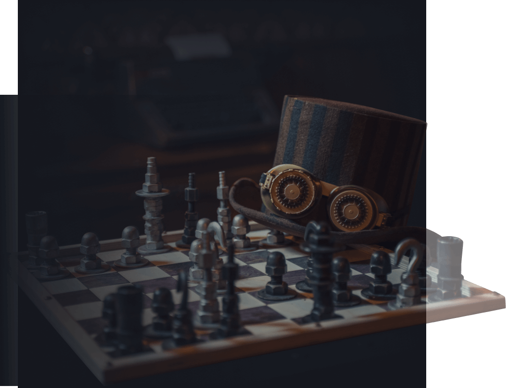 un echiquier en metal dans un escape game Steampunk a Lyon